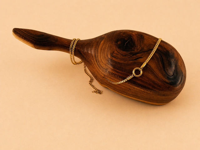 18K Gold Pvd Stainless Steel Curb Charm Holder Necklace